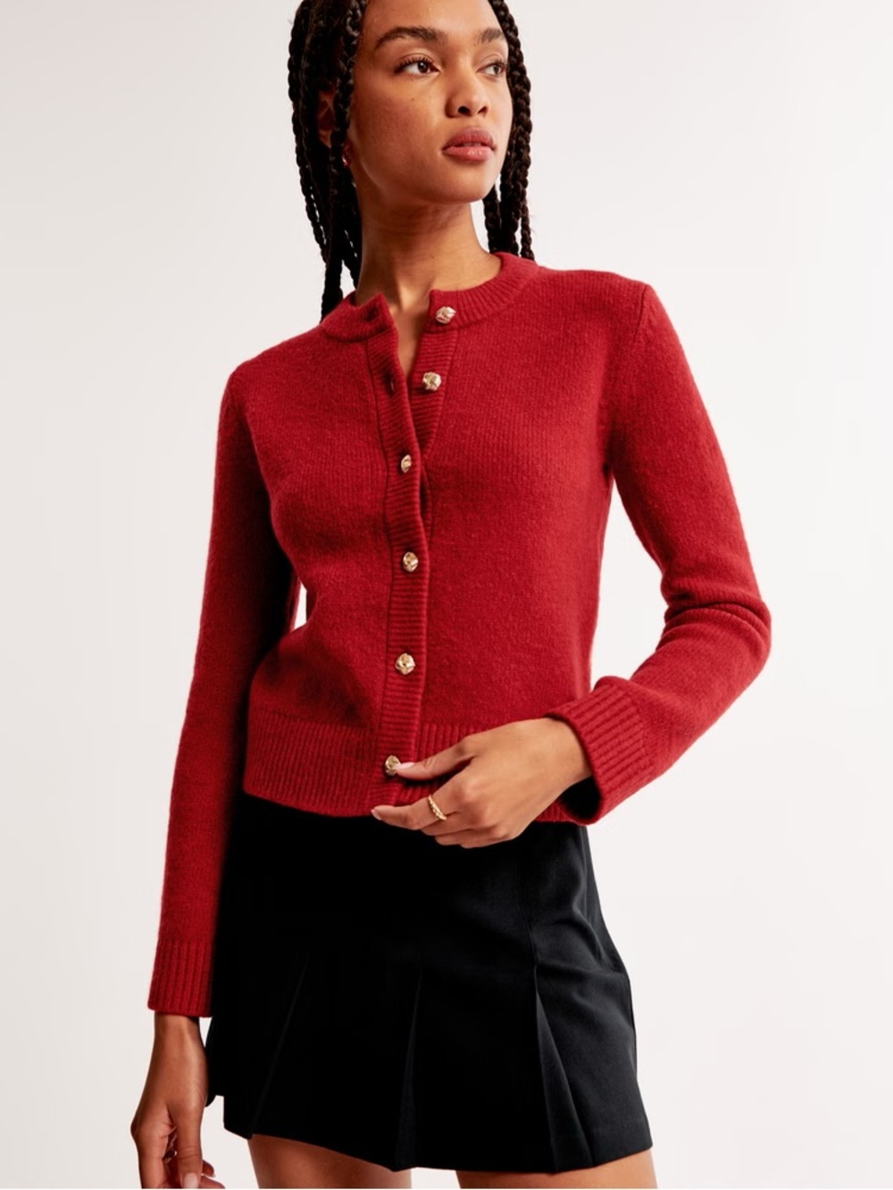 Abercrombie & Fitch Soft Cardigan - Red & Gold, Women’s XL